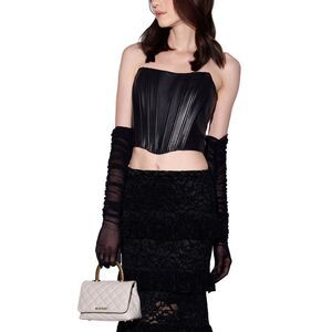 Walter Baker Womens  Lizette Leather Dress, Black